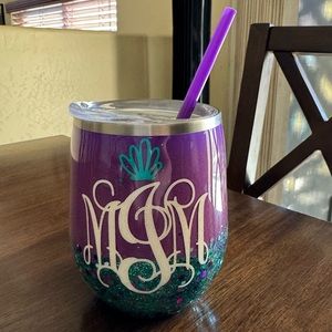 Little Mermaid inspired glitter cup